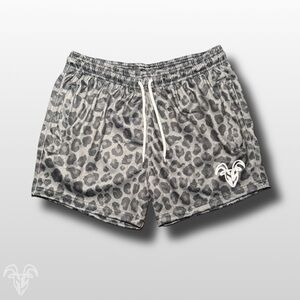 Goat Strength Dark Leopard Print Mesh Shorts – 5” Inseam Athletic Shorts